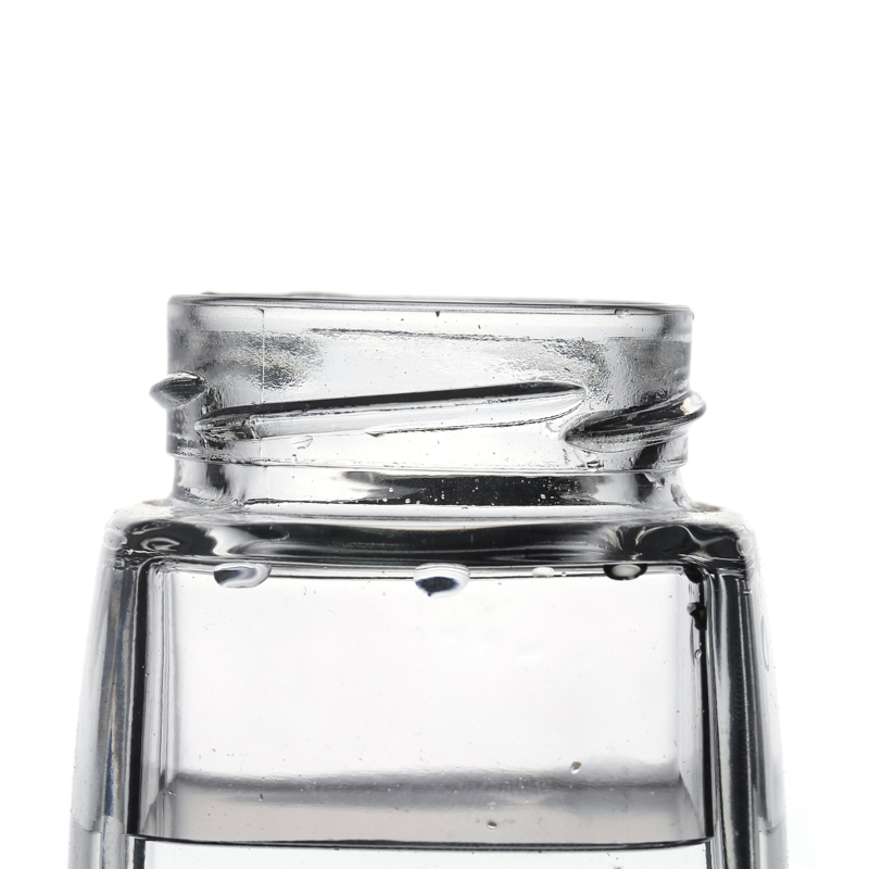 Verre carrée épaissie en gros de 180 ml de verre en verre personnalisable pour la confiture de miel avec couvercle