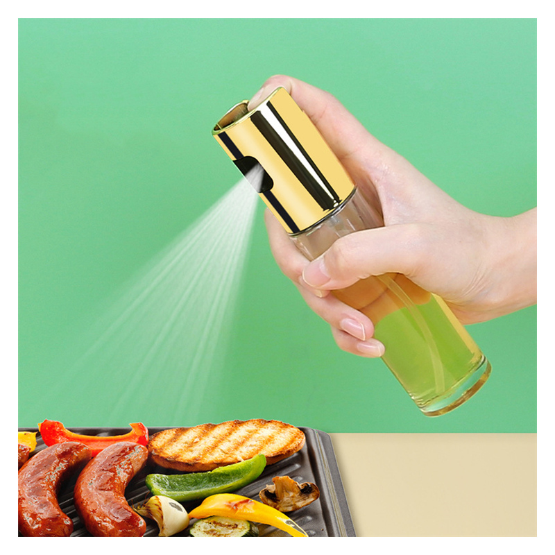 bouteille d'huile en verre d'emballage d'huile de jet de la main 100ml pour le barbecue de partie