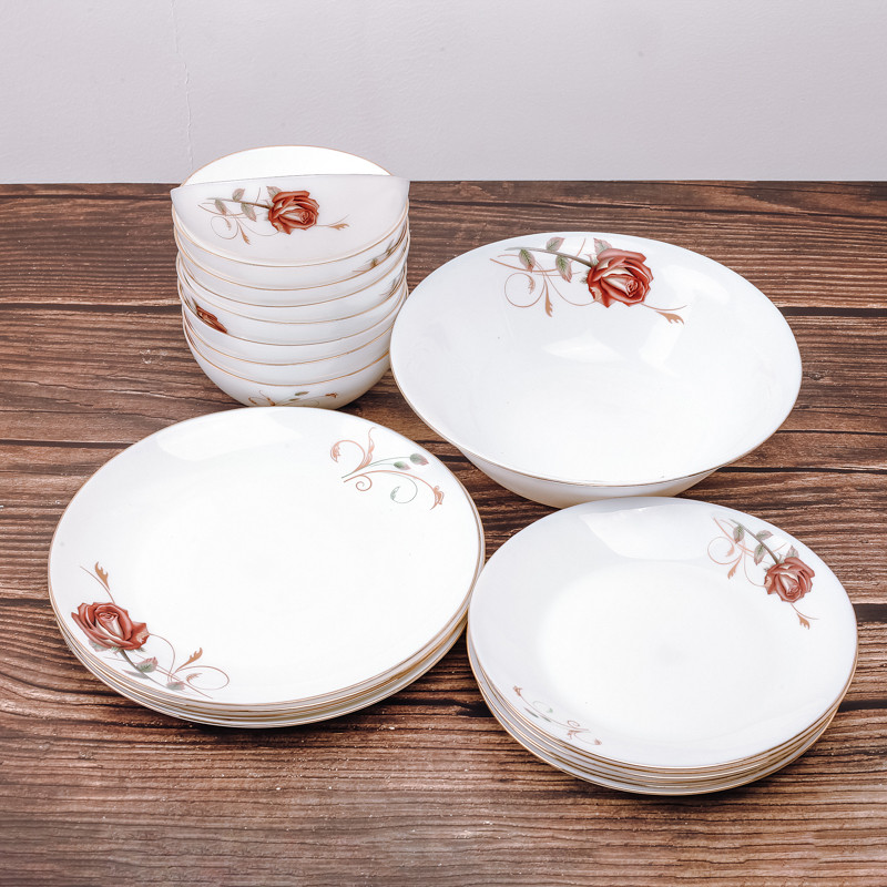 Ensemble de bols et assiettes ronds en céramique blanche Vaisselle en porcelaine