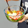 Bol rond en verre transparent pour salade de fruits et légumes