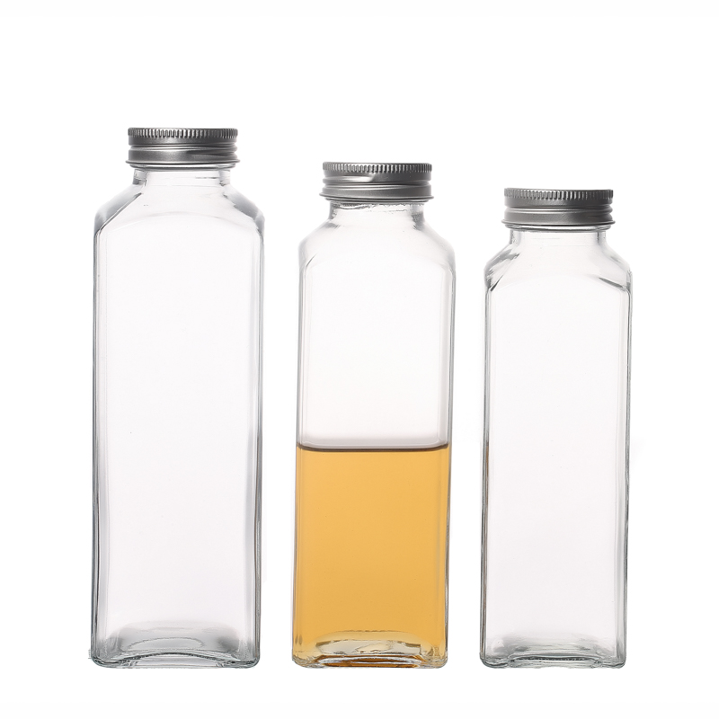 Bouteilles en verre de boissons gazeuses Fournisseurs de bouteilles de lait en verre carrées de 350 ml