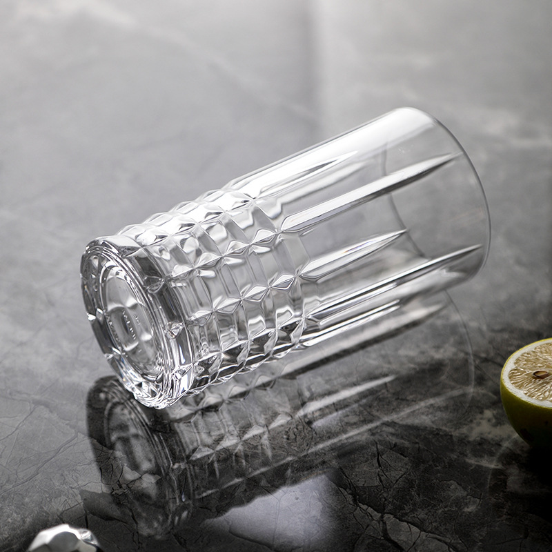 Tasse en verre façonnée 400 ml Gobelets en verre d'eau Utilisation de boissons au whisky